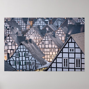 Poster Half-timbered houses in Freudenberg, Germany