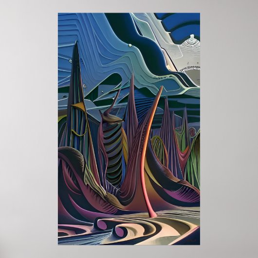 Poster Halfway to an Abstract Futurism (Devant)