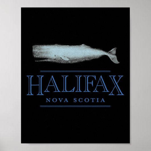 Poster Halifax Nova Scotia Canada Vintage Whale Design  (Devant)