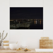 Poster Halifax Waterfront at Night fine art print (Cuisine)