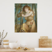 Poster Hallé Female archer chasse dans les bois (Cuisine)