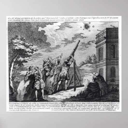 Poster Halley's Comet Observé en 1759 par Cassini III (Devant)