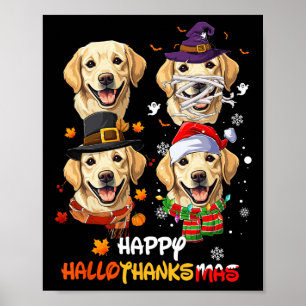 Poster Hallothanksmas de chien du Labrador Halloween Than