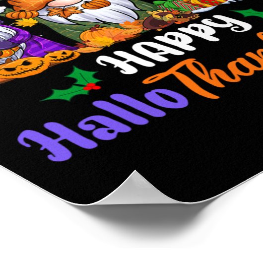 Poster Hallothanksmas Halloween Thanksgiving Gn de Noël (Coin)