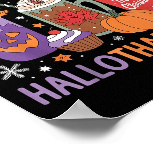 Poster Hallothanksmas Joyeux Halloween Lover café Hallowe (Coin)