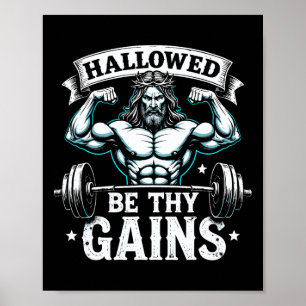 Poster Hallow Be Thains Christian Workout Gym Jesus