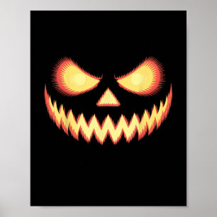 Poster Halloween à la tête de Citrouille sculpté de Jack-