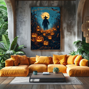 Poster Halloween à moelle épinière avec Jack-O'-Lanterns