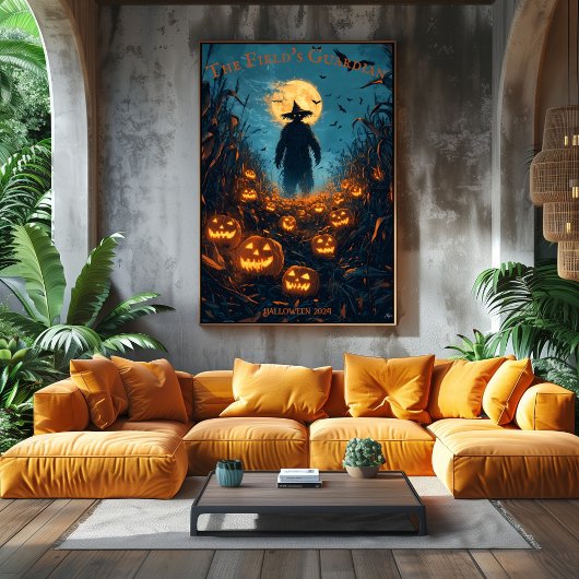 Poster Halloween à moelle épinière avec Jack-O'-Lanterns