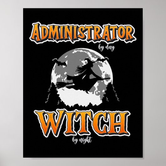 Poster Halloween Administrateur Sorcière Funny Administra (Devant)