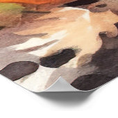 Poster Halloween Akita Américain Avec La Peur Citrouille (Coin)