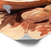 Poster Halloween Akita Avec Peur Citrouille (Coin)