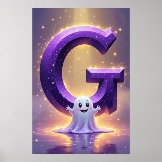 Poster Halloween Alphabet Kids ABC Letter G (Devant)