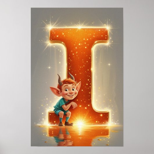 Poster Halloween Alphabet Kids ABC Letter I (Devant)