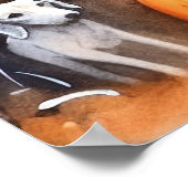 Poster Halloween Anglais Foxhound Avec Citrouille (Coin)