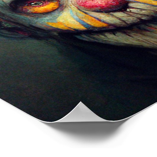 Poster Halloween Art. Triste et Clown effrayant. IA créée (Coin)