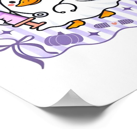 Poster Halloween Automne Purple Coquette Oie Infirmière A (Coin)