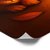 Poster Halloween avec Art numérique orange de chat (Coin)