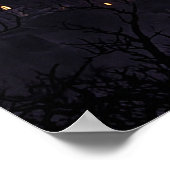 Poster Halloween avec Lune et Sorcière (Coin)