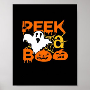 Poster Halloween avec Peekaboo Citrouille