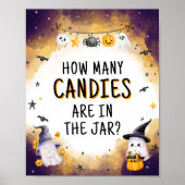 Poster Halloween Baby shower Combien de bonbons Diapositi (Devant)