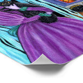 Poster Halloween Bash Black Chat mignonne sorcière hantée (Coin)