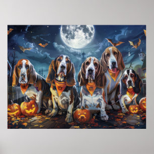 Poster Halloween Basset Hound Éffrayant