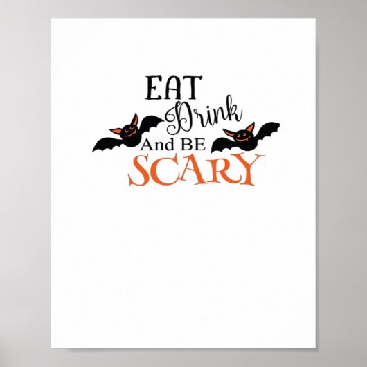 Poster Halloween Bats Be Scary Funny Meme (Devant)