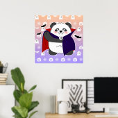 Poster Halloween Bébé Panda Dracula Vampire Mignon (Bureau à domicile)