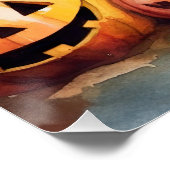 Poster Halloween berger allemand avec la peur Citrouille (Coin)