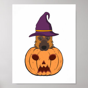 Poster Halloween bergers allemands avec Casquette sorcier