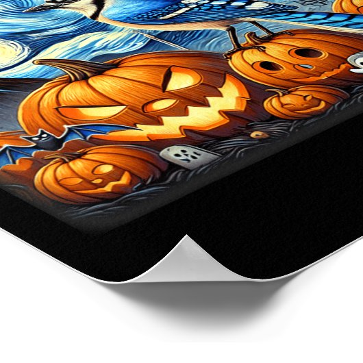 Poster Halloween bleu nuit étoilée (Coin)