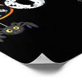 Poster Halloween Boo Owl Avec Sorcière Casquette Araignée (Coin)