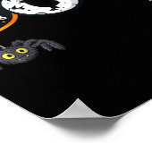 Poster Halloween Boo Owl avec sorcière Casquette araignée (Coin)
