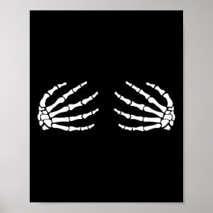 Poster Halloween Boo Skeleton Mains Costume Amusant pour