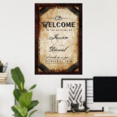 Poster Halloween Brown gothique 24x36 Bienvenue au Mariag (Bureau à domicile)