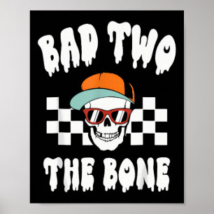 Poster Halloween Byd Two The Bone Funny 2nd Birthday Ske