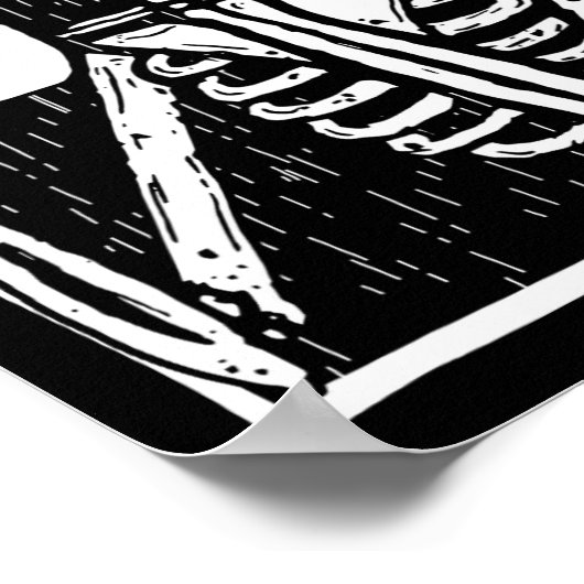 Poster Halloween café boire squelette crâne (Coin)