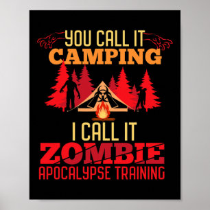 Poster Halloween Camping Zombie Apocalypse Formation Amus