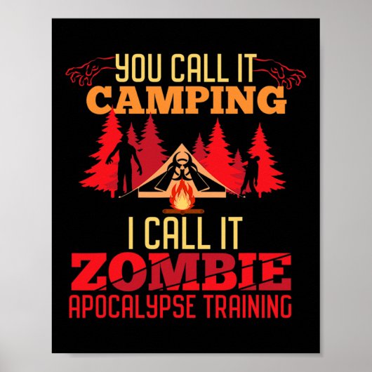 Poster Halloween Camping Zombie Apocalypse Formation Amus (Devant)