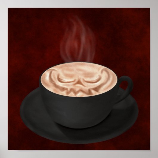 Poster Halloween Cappuccino Art Jack-o-lanterne (Devant)