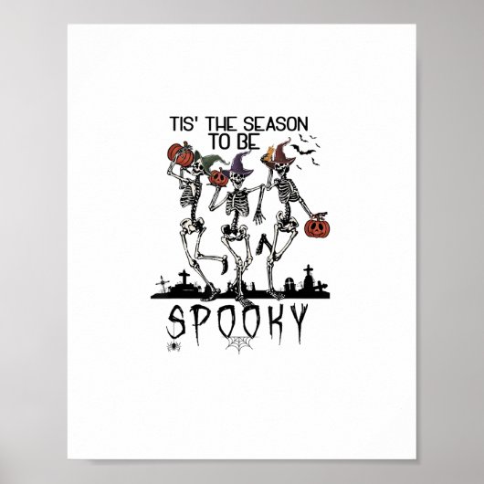 Poster Halloween C'est La Saison De Squelette De Danse Ef (Devant)
