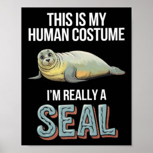 Poster Halloween C'est mon costume humain Je suis vraimen