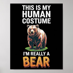 Poster Halloween C'est mon costume humain Je suis vraimen