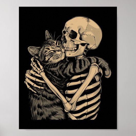 Poster Halloween Chat Halloween Amoureux des chats Chat P (Devant)