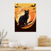 Poster Halloween Chat Moderne (Cuisine)
