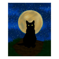 Halloween Chat noir Silhouette Lune