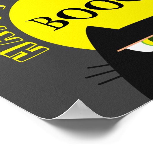 Poster Halloween Chat noir Simple drôle (Coin)