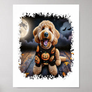 Poster Halloween chien Goldendoodle