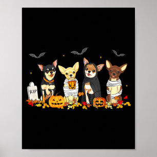 Poster Halloween Chihuahua Fantôme Soky Amoureux de Chihu